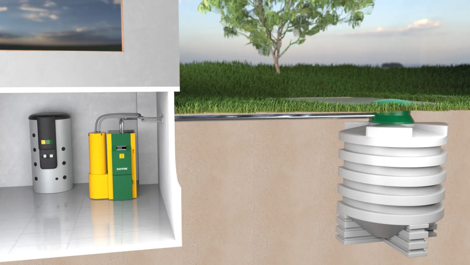 Erdtank EF2 GS mit EmpaCompact ©KWB von Martin Buchner Haustechnik
